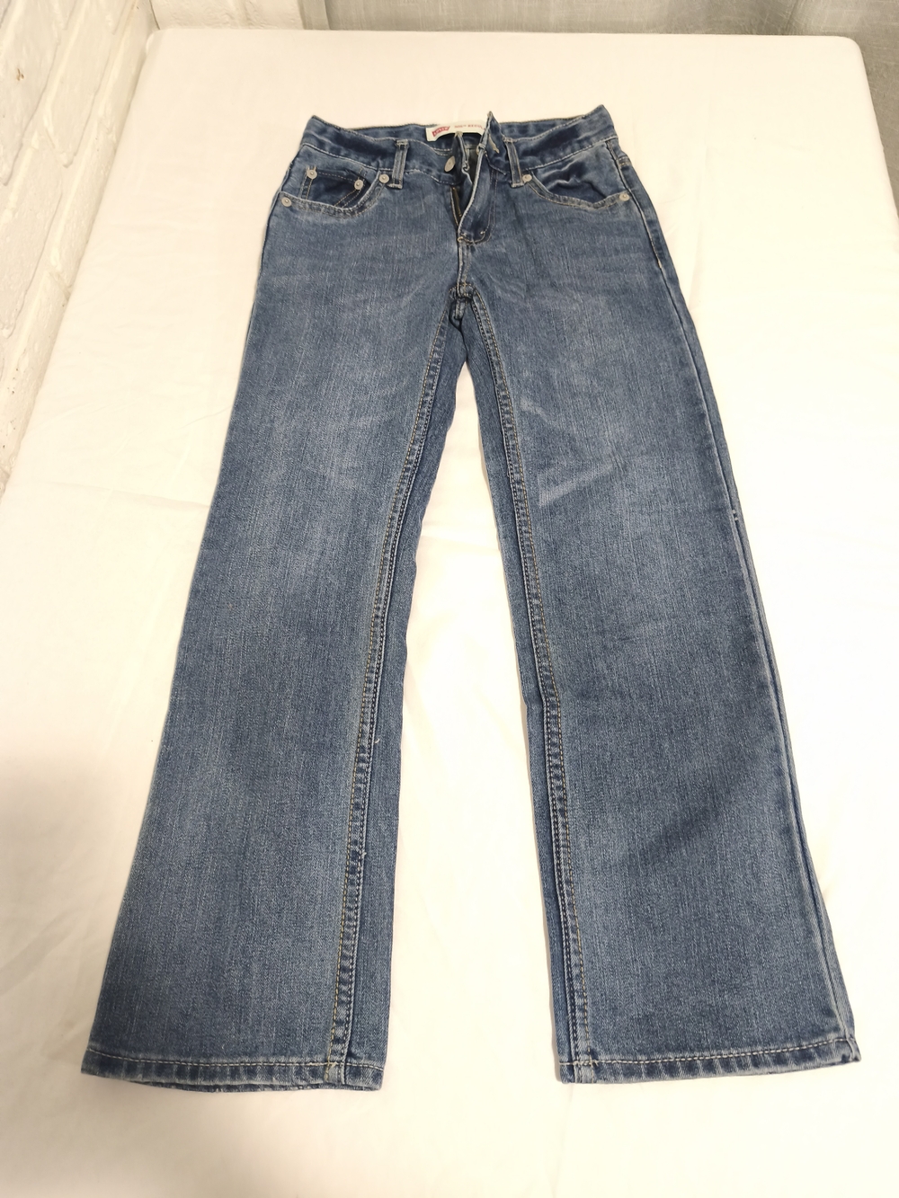Boys Levi's 505 Straight Leg Denim Medium Blue Jeans - Size 10 Reg